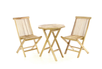 Komplet 2 x składane krzesła 1 x stolik DIVERO z drewna tekowego