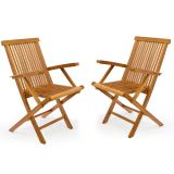 Krzesło składane z drewna tekowego DIVERO, 2 szt