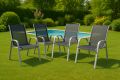 Zestaw sztaplowanych krzeseł ogrodowych 4  szt