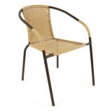 Krzesło ogrodowe na taras z polirattanu beżowe