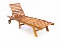 Regulowany leżak z drewna tekowego z kółkami, składany 200m