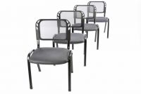 Zestaw 4 krzeseł kongresowych do ustawiania w stos - szary