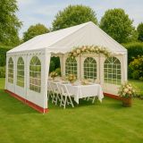 Namiot ogrodowy imprezowy 6×4 m, biały, PVC 400 g/m²