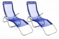 Komplet ogrodowy 2 szt. kołyskowych leżaków - 160 cm, niebieskich