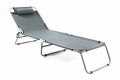 Składany leżak ogrodowy - szary - II. jakość