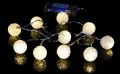 Łańcuch świąteczny - świetlne kule, 10 LED, ciepła biel