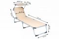 Składany leżak ogrodowy z baldachimem - beżowy