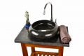 DIVERO Umywalka nablatowa z naturalnego kamienia Black