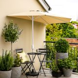 Półokrągły balkonowy parasol przeciwsłoneczny 2,7 m beżowy