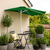 Półokrągły parasol balkonowy 2,7 m ciemnozielony z korbką