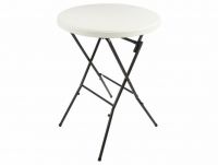 Składany, okrągły stół barowy, biały.