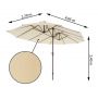 Duży parasol XXL 4,65 m - kremowy