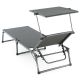 Składane krzesło ogrodowe z baldachimem XXL - czarne
