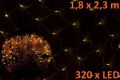 Świąteczna LED świetlna sieć - 1,8x2,3 m, 320 diod, ciepła b