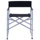 Krzesło kempingowe składane, stalowe, czarne, 73 cm