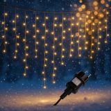 Świąteczny deszcz świetlny - 15 m, 600 LED, ciepła biel