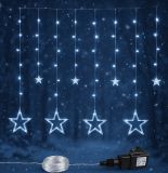 Dekoracja świąteczna - świecące gwiazdki, 150LED, zimna biel