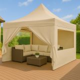 Namiot ogrodowy nożycowy 3×3 m beżowy – 5 poziomów wysokości