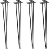 STILISTA Noga meblowa z 3 drążków, 60 cm, srebrna