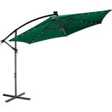 STILISTA  Parasol ogrodowy z rączką 3,5m, zielony + LED