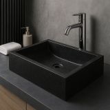 Kamienna umywalka nablatowa - czarny kamień Vester Black