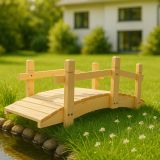 Drewniany mostek ogrodowy, 71 cm, bez wykończenia, prod. cz