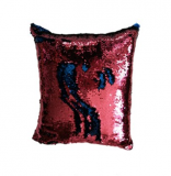 Poszewka z cekinami MAGIC 40 x 40 cm - różowo / niebieska