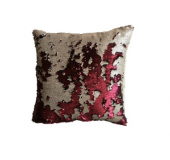 Poszewka z cekinami MAGIC 40 x 40 cm - beż / wino