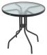 Stolik ogrodowy metalowy ze szklanym blatem - 70 cm
