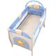 Łóżeczko turystyczne z przewijakiem, niebiesko-białe
