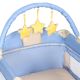 Łóżeczko turystyczne z przewijakiem, niebiesko-białe
