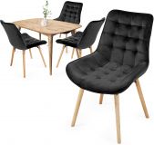 Zestaw krzeseł do jadalni, czarny, 4 szt