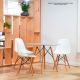 Zestaw krzeseł do jadalni z plastikowym siedziskiem, 2 sztuk