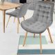 Zestaw krzeseł do jadalni, szary, 2 szt
