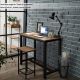 Loftowy zestaw barowy, vintage stół i 2 stołki, metal/drewno