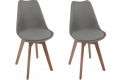MIADOMODO Zestaw krzeseł do jadalni, szary, 2 sztuki
