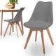 MIADOMODO Zestaw krzeseł do jadalni, szary, 2 sztuki