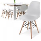 MIADOMODO Zestaw krzeseł do jadalni, 6 sztuk, biały