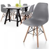 MIADOMODO Zestaw krzeseł do jadalni, 6 szt., szary