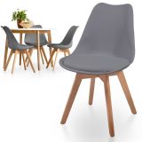 MIADOMODO Zestaw krzeseł do jadalni, 4 szt., szary