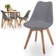 MIADOMODO Zestaw krzeseł do jadalni, 4 szt., szary
