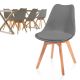 MIADOMODO Zestaw krzeseł do jadalni, szary, 6 sztuk