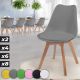 MIADOMODO Zestaw krzeseł do jadalni, szary, 8 sztuk