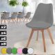 MIADOMODO Zestaw krzeseł do jadalni, szary, 8 sztuk