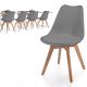 MIADOMODO Zestaw krzeseł do jadalni, szary, 8 sztuk