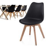 MIADOMODO Zestaw krzeseł do jadalni, czarny, 6 sztuk