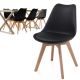 MIADOMODO Zestaw krzeseł do jadalni, czarny, 6 sztuk