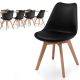 MIADOMODO Zestaw krzeseł do jadalni, czarny, 8 sztuk
