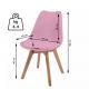 MIADOMODO Zestaw krzeseł do jadalni, 4 szt, różowy