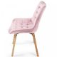 MIADOMODO Zestaw pikowanych krzeseł do jadalni, różowy, 2 sz